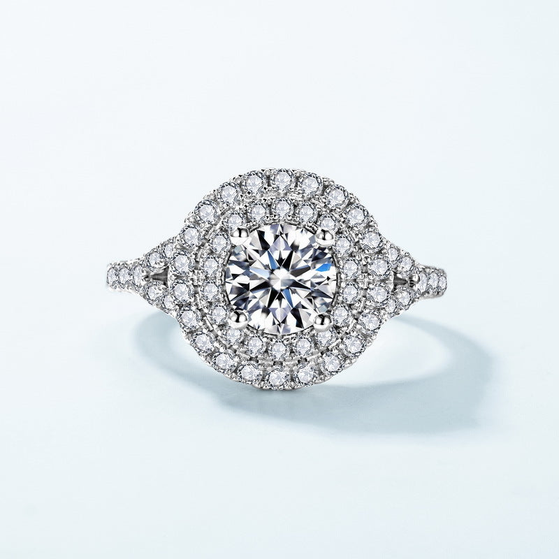 Planderful Classic Moissanite Sterling Silver Ring – 6.5 × 6.5 mm, 1 ct – Style 8