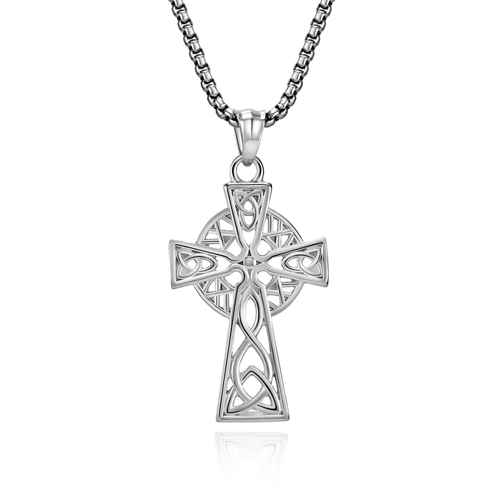 Nordic Viking Celtic Triangular Knot Pendant Necklace for Men