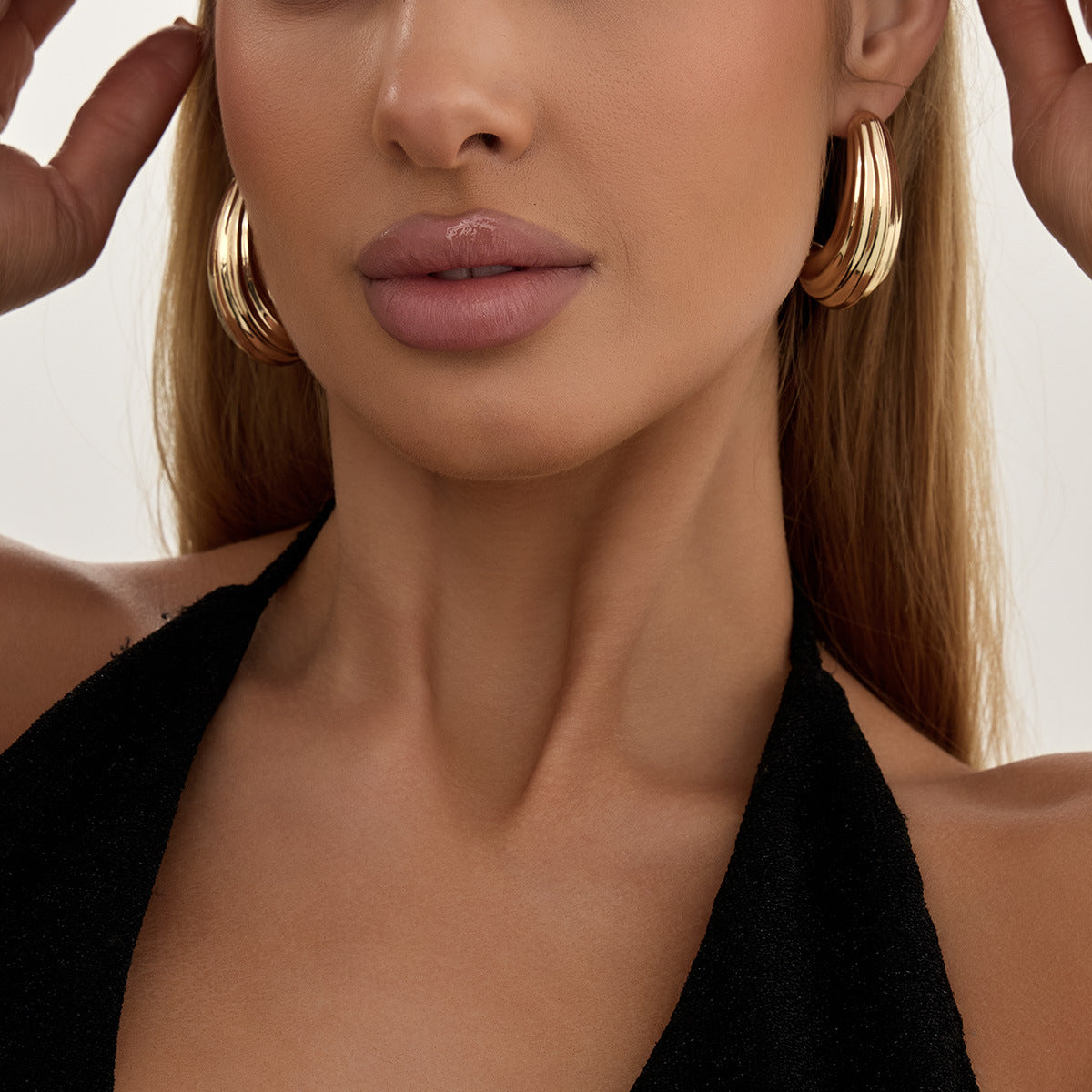 Planderful Vienna Verve Geometric Statement Earrings for Women Irregular Pleated Metal Jewelry