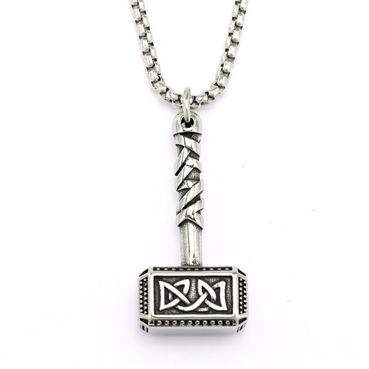 Planderful Shop Viking Pendant For Men Nordic Celtic Knot Stainless Steel Double Sided Necklace
