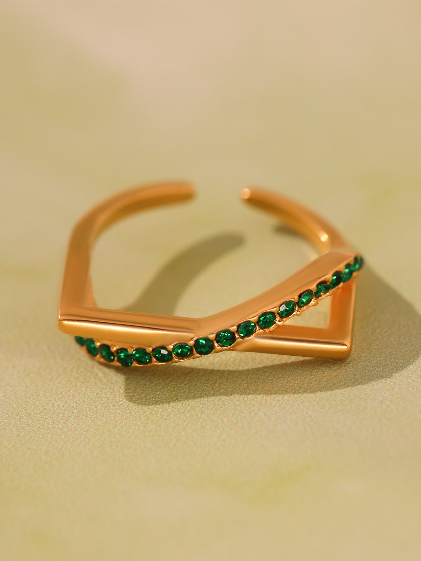 Planderful Zircon Bead Ring For Women Open Design Luxury