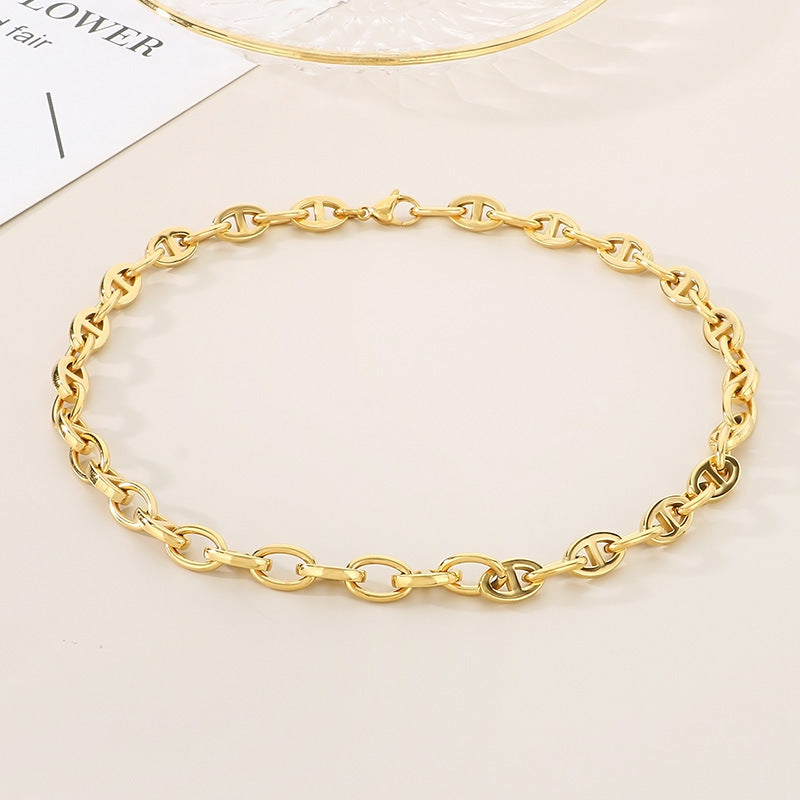 Hip Hop Trend Japanese Bracelet and Necklace Titanium Steel