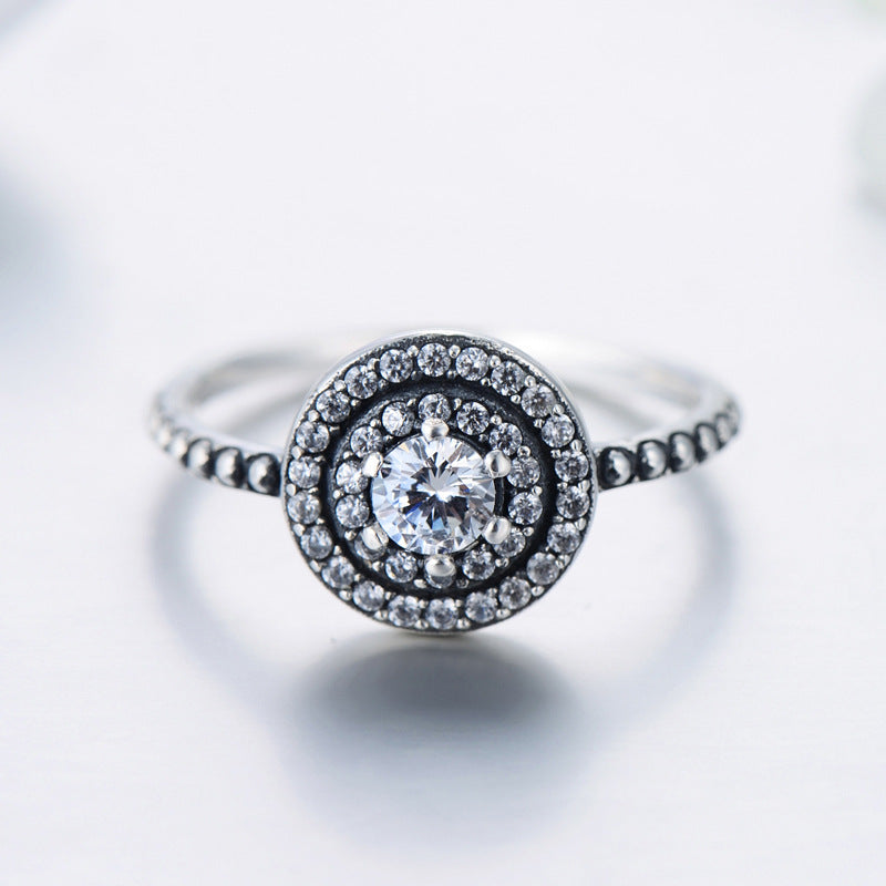 Sterling Silver Zircon Ring for Women - Size 5-10