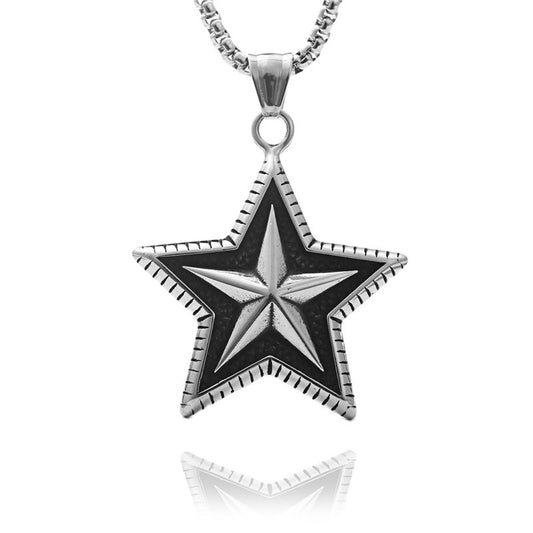 European And American Titanium Steel Five-Pointed Star Pendant