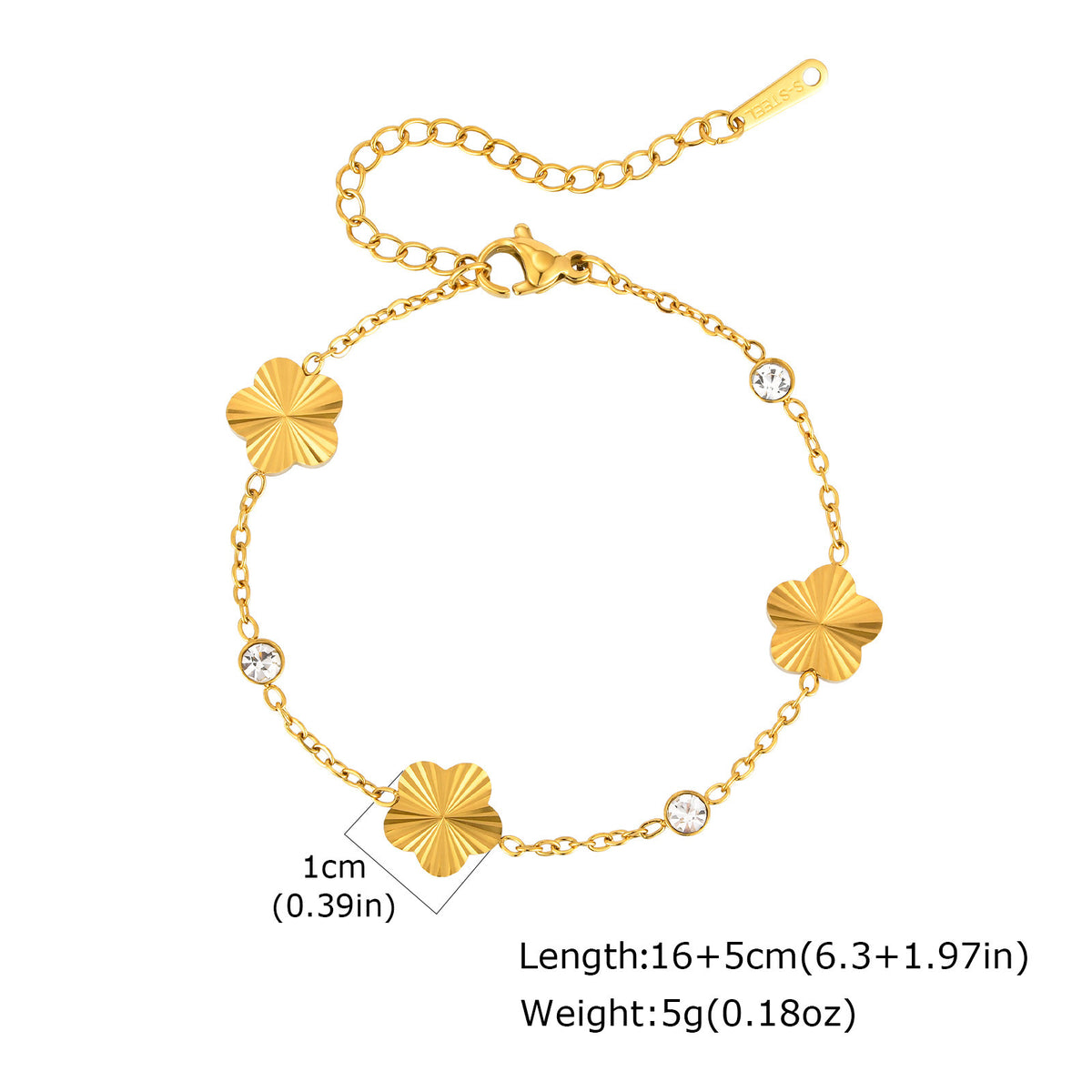 Flower Zircon Stainless Steel Bracelet
