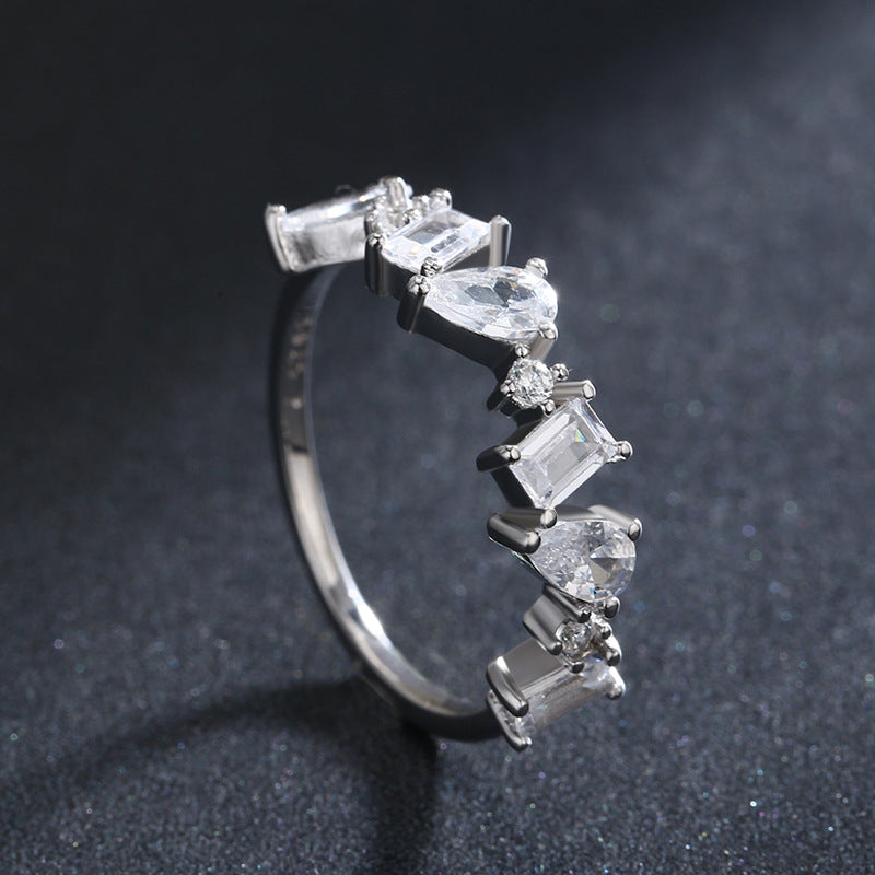 New Sterling Silver Zircon Finger Ring - Popular Cross-border Jewelry