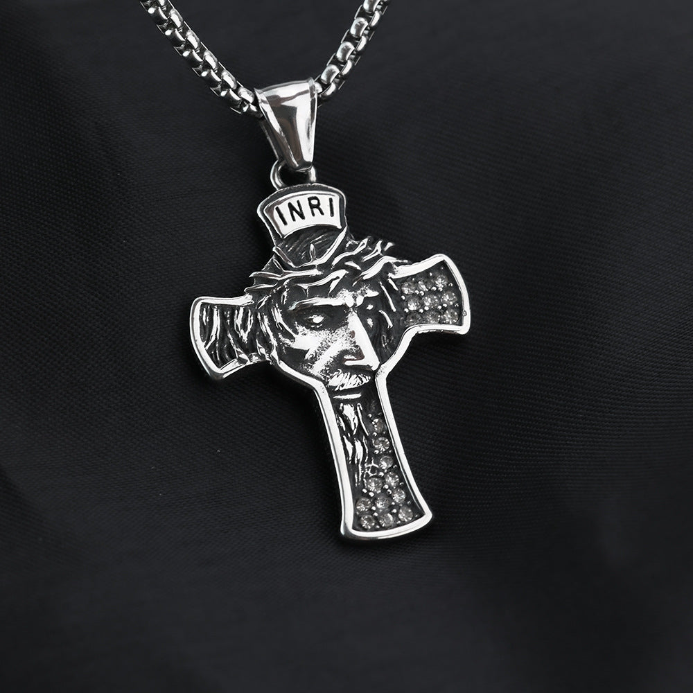 European and American Jewelry Wholesale Titanium Steel Men's Pendant Necklace Cross