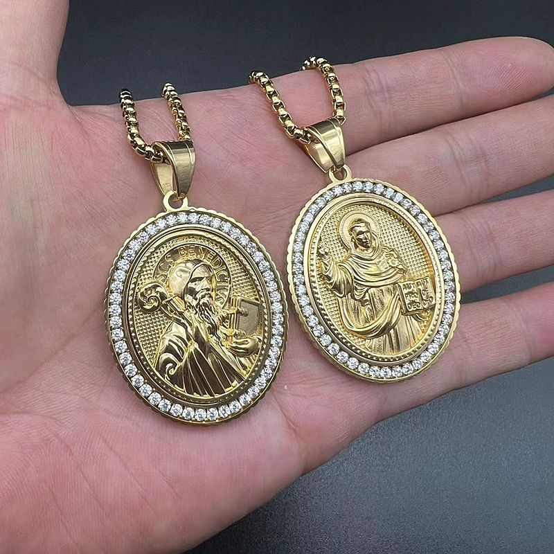 Zircon Pendant Necklace – Statement Religious Figure