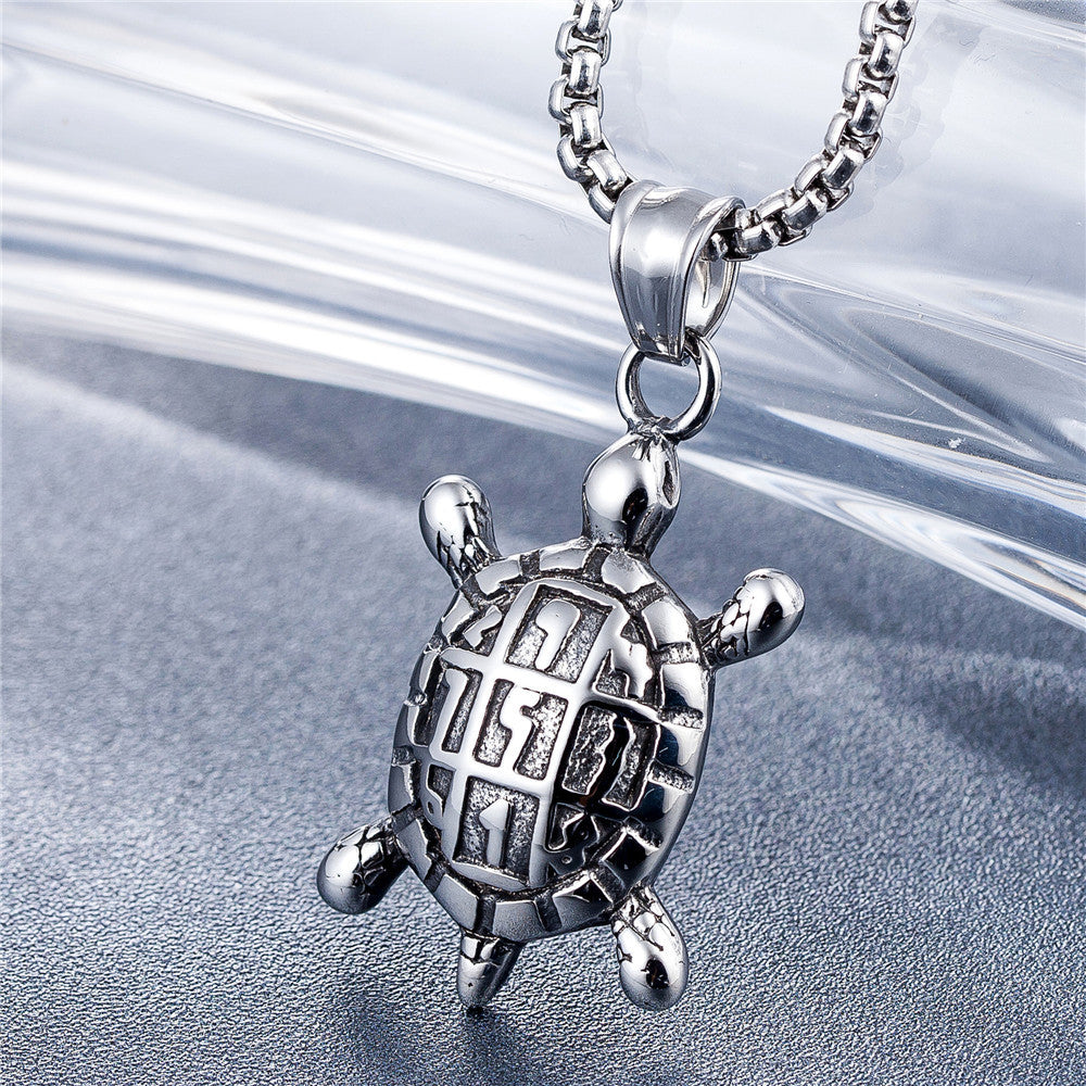 Planderful Turtle Pendant Titanium Steel Unisex Accessory From Everyday Genie Collection Protective Charm