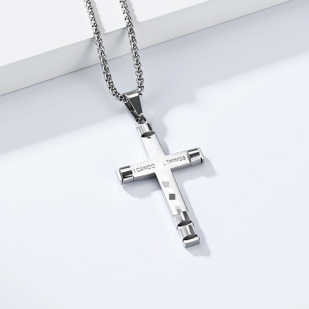 Inspirational Cross Pendant Necklace — Three Finishes