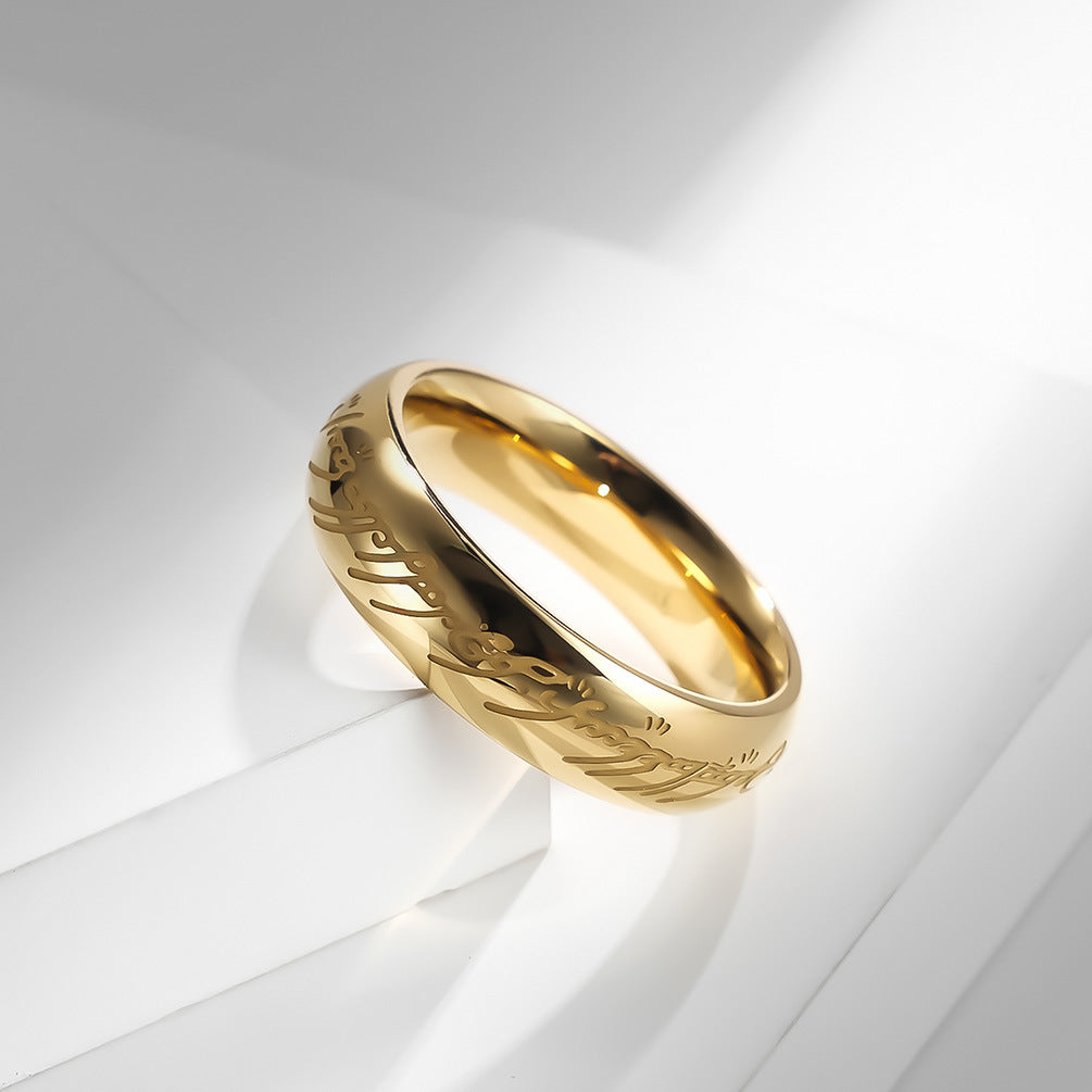 Planderful Lord Of The Rings Ring For Fans Stainless Steel Luminous Everyday Genie Jewelry