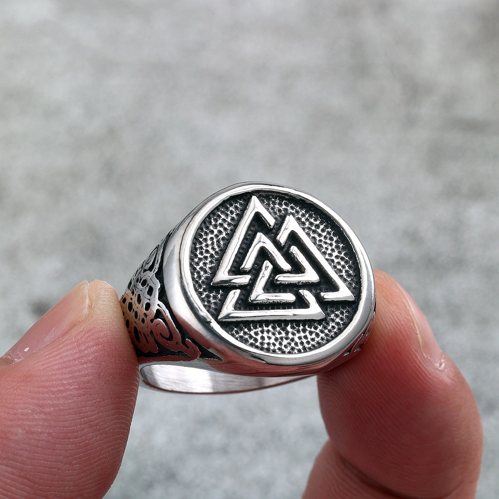 Vintage Viking Stainless Steel Men's Ring