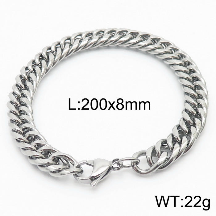 Cool Men's Titanium Steel Does Not Fade Lobster Buckle Bracelet Girls Niche Bracelet A