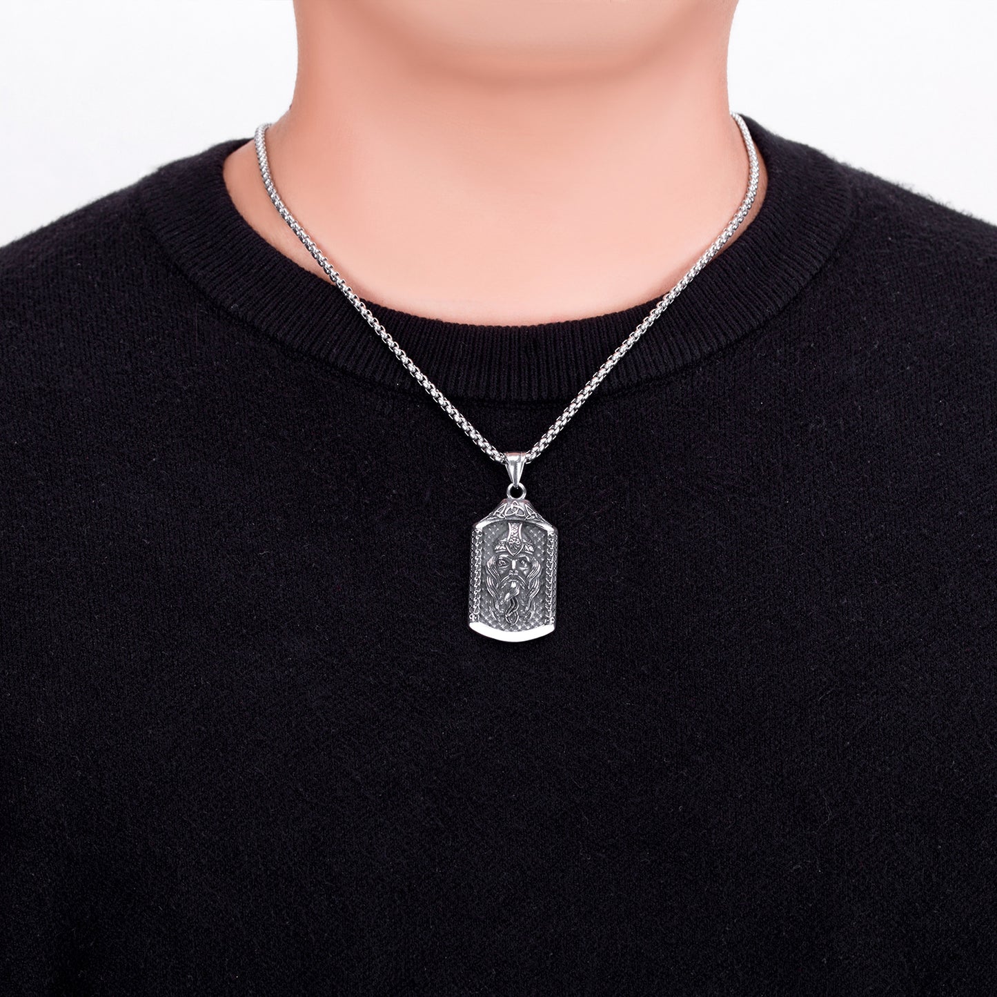 Stainless Steel Necklace – Minimalist Odin Logo Pendant