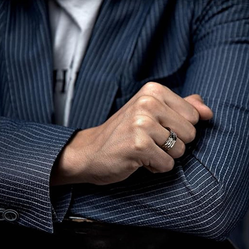 Planderful Everyday Genie Titanium Steel Ring Set For Men Unisex Protection Statement
