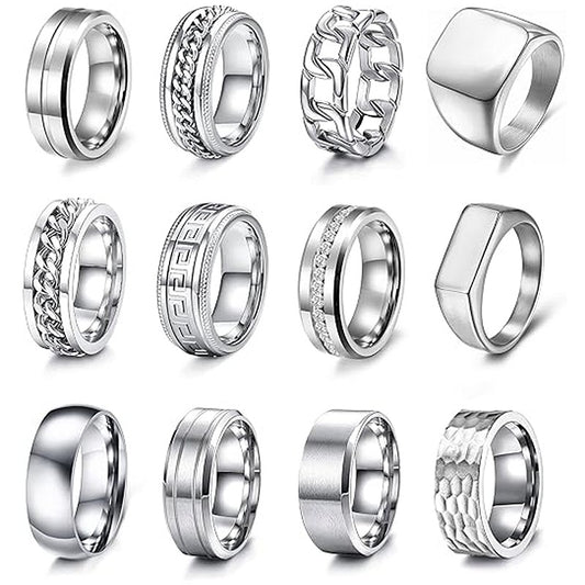 Planderful Everyday Genie Chain Titanium Steel Ring Rotating Unisex Couple Jewelry