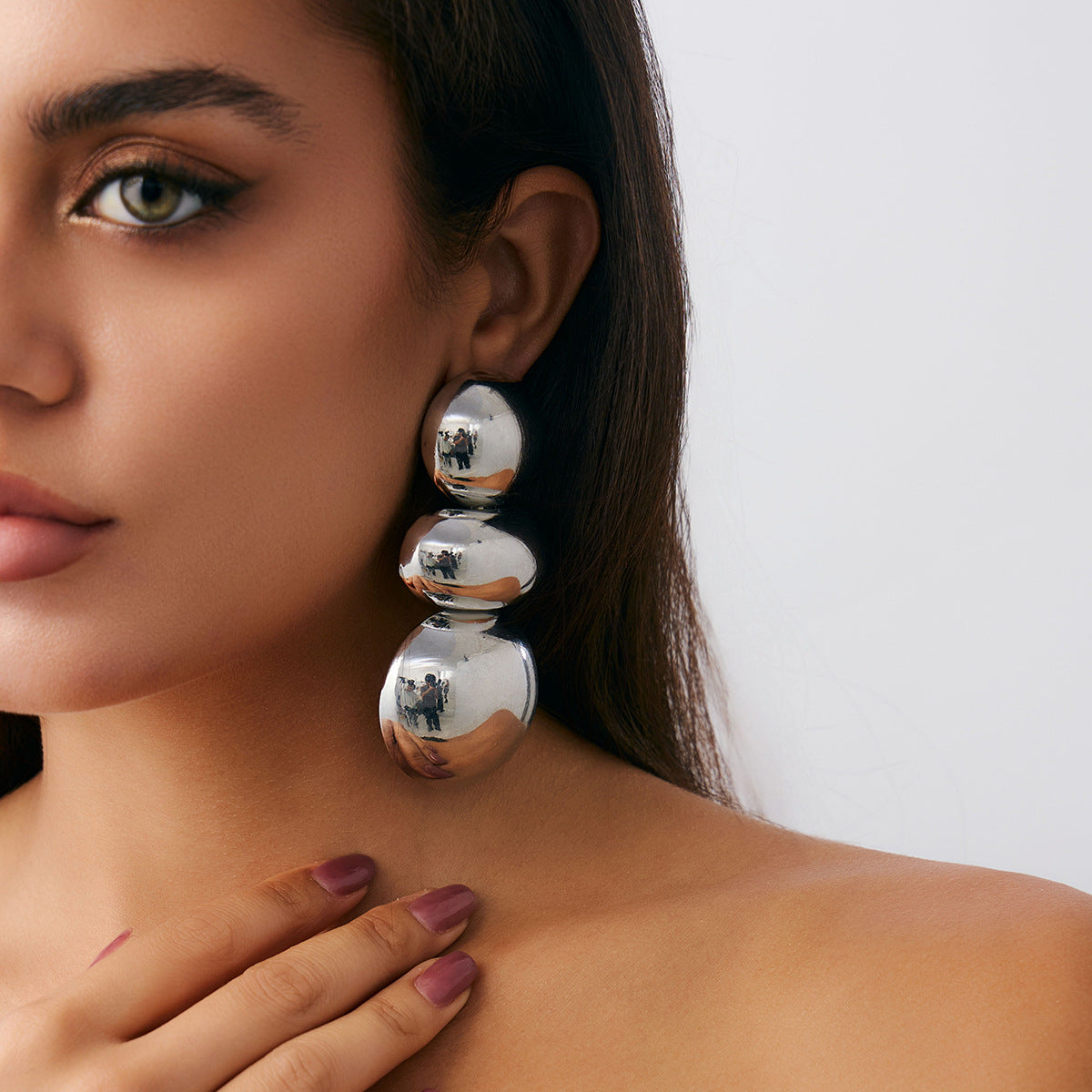 Planderful Vienna Verve Geometric Statement Earrings for Women Irregular Pleated Metal Jewelry