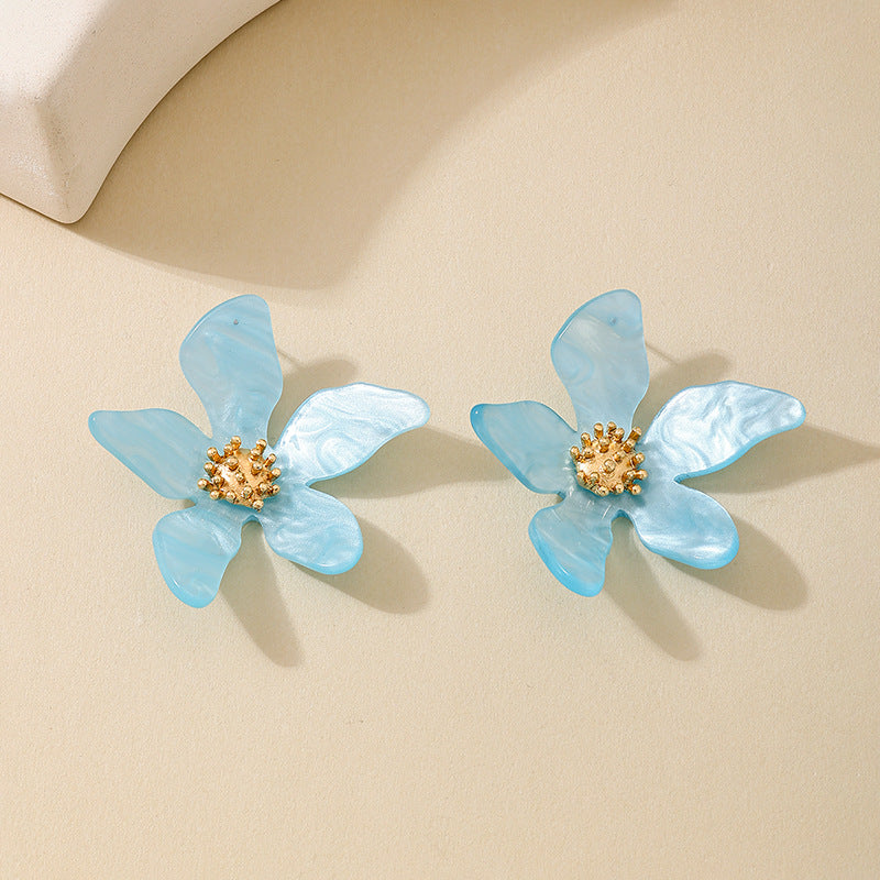 Planderful Vienna Verve Earrings – Fashionable Candy Color Acrylic Flowers