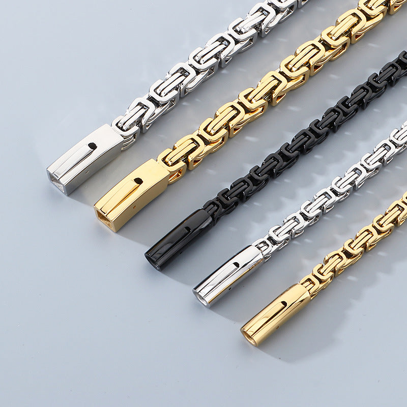 Hip-Hop Double Chain – Vacuum Electroplated Emperor Chain Stainless Bracelet