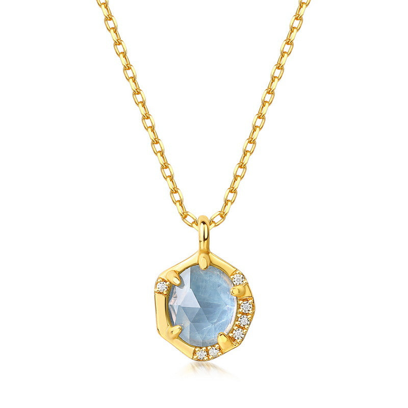 Planderful Jewelry Moonstone Necklace In Sterling Silver