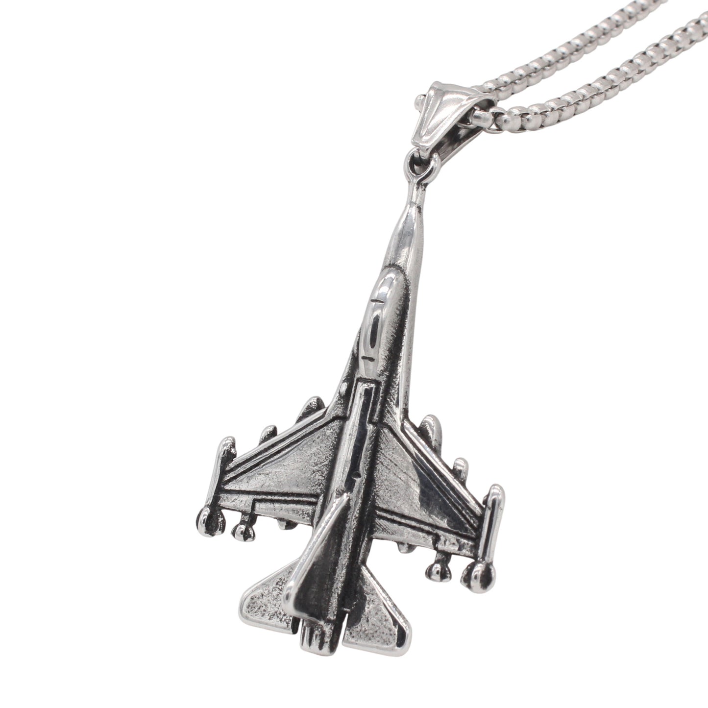 Planderful Everyday Genie – European and American Retro Aircraft Men's Titanium Steel Pendant Necklace