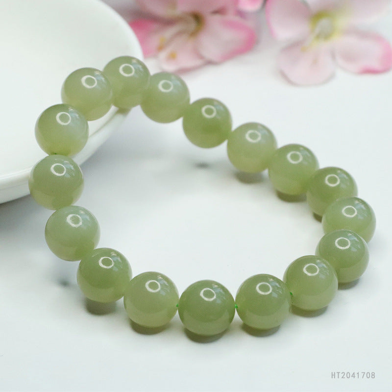 11 mm Lake Green Hetian Jade Bracelet