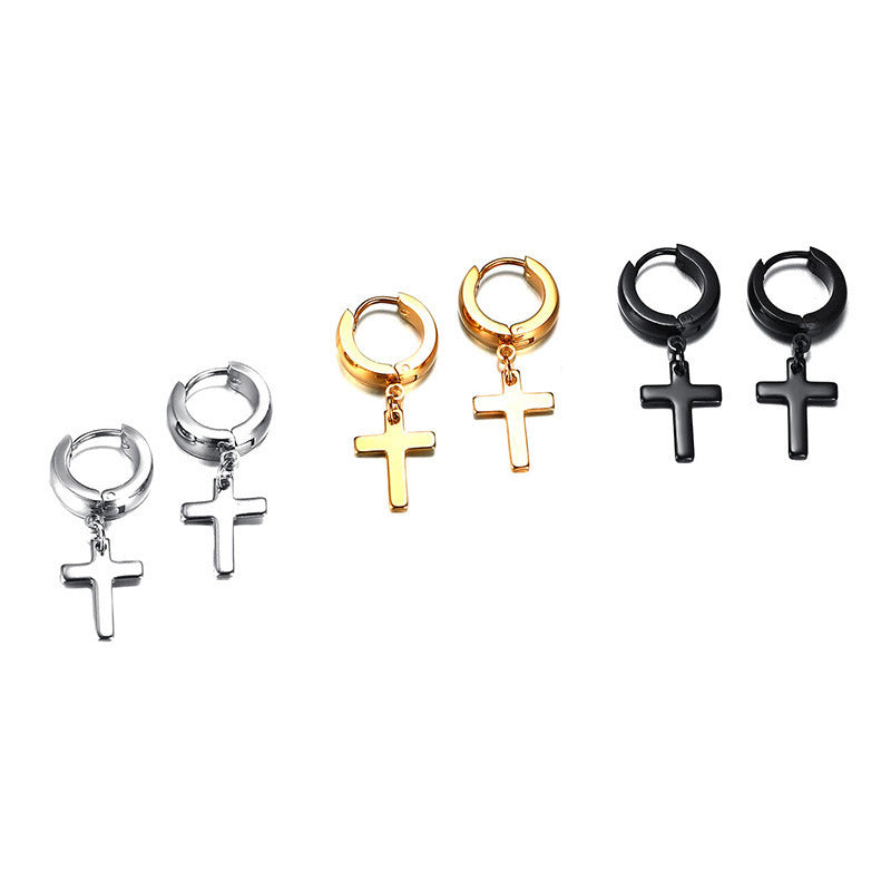 Stainless Steel Cross Earrings