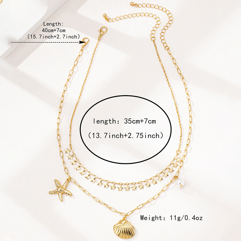 High-End Ocean Inspired Starfish Pearl Necklace for Women