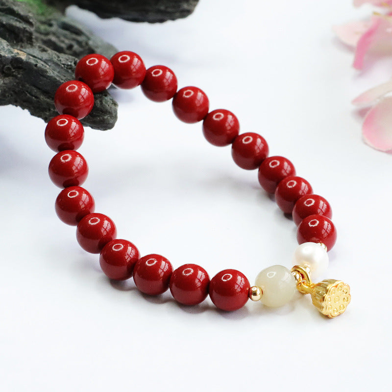 Fortune's Favor Sterling Silver Cinnabar Bracelet