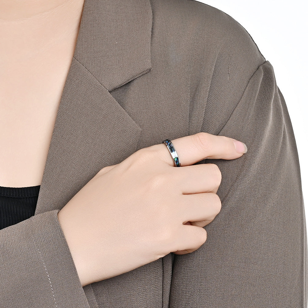 Planderful Tungsten Ring Inlaid Abalone Shell For Men And Women Premium High End Couple Jewelry