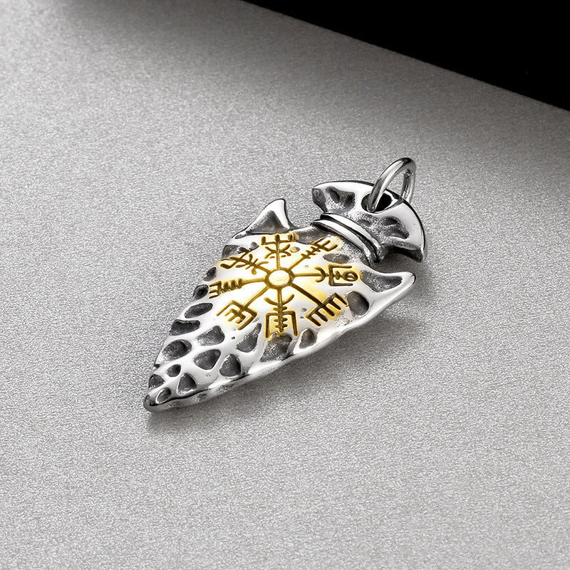 Punk Viking Rune Amulet Pendant in Titanium Steel for Men - Creative European and American Jewelry