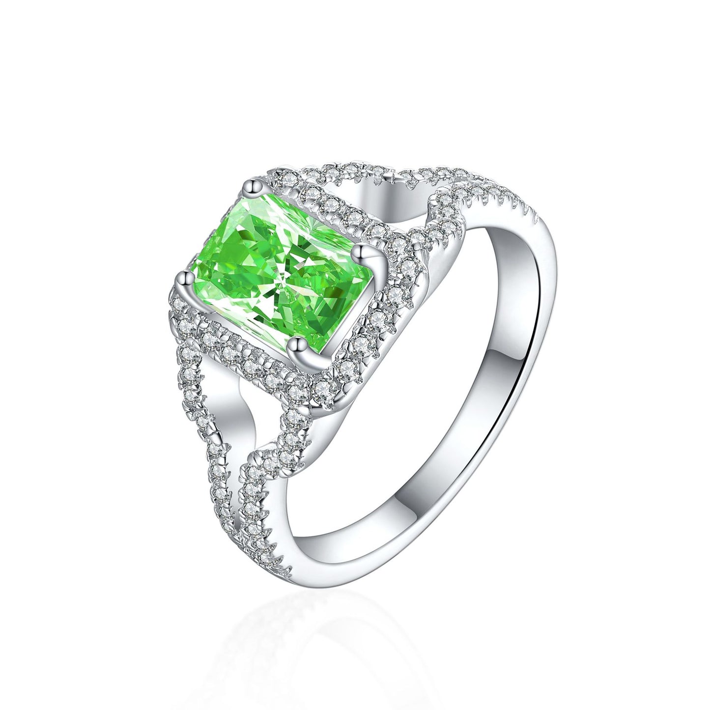 High-End Sterling Silver 1.5ct Colored Treasure Ice Flower Ring