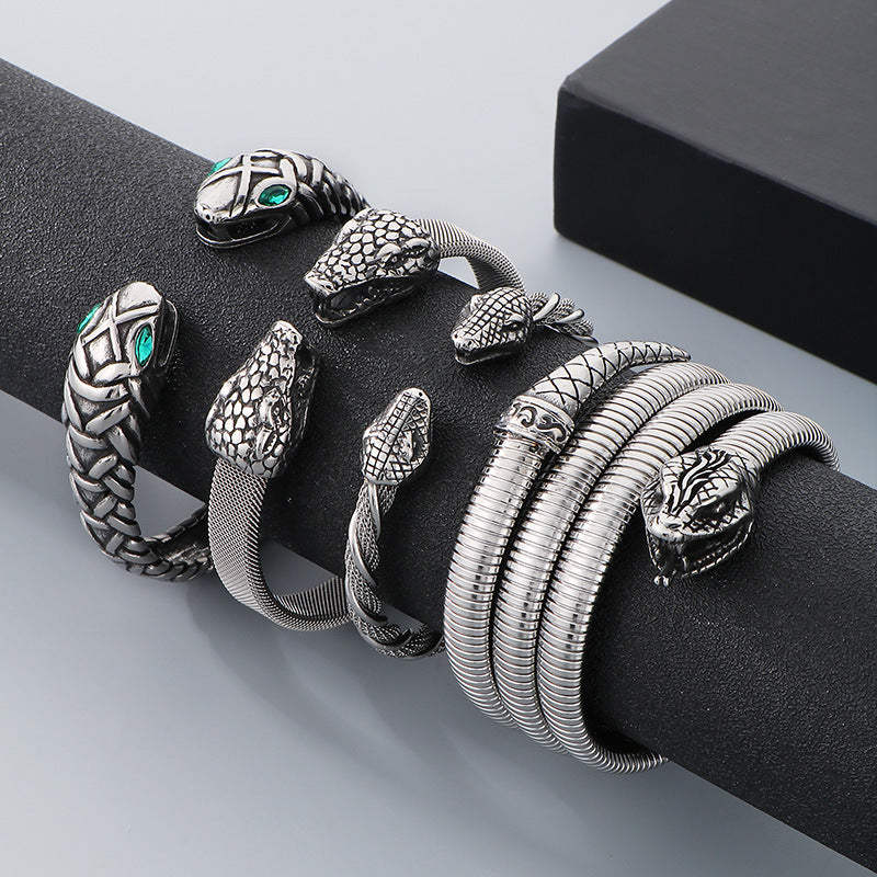 Planderful Snake Bracelet For Men Zircon Encrusted Premium