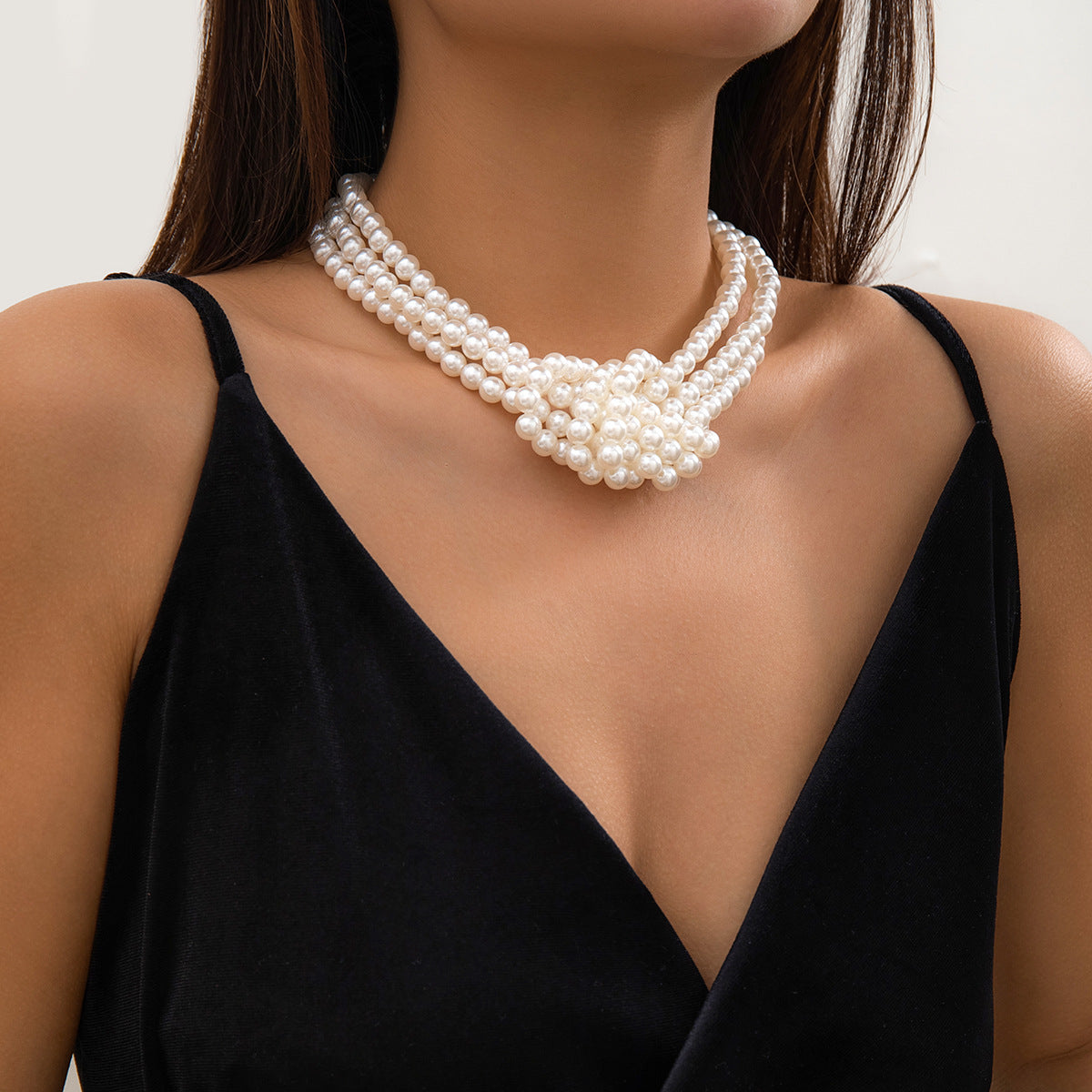 French Beaded Multi-layer Pearl Necklace from Vienna Verve