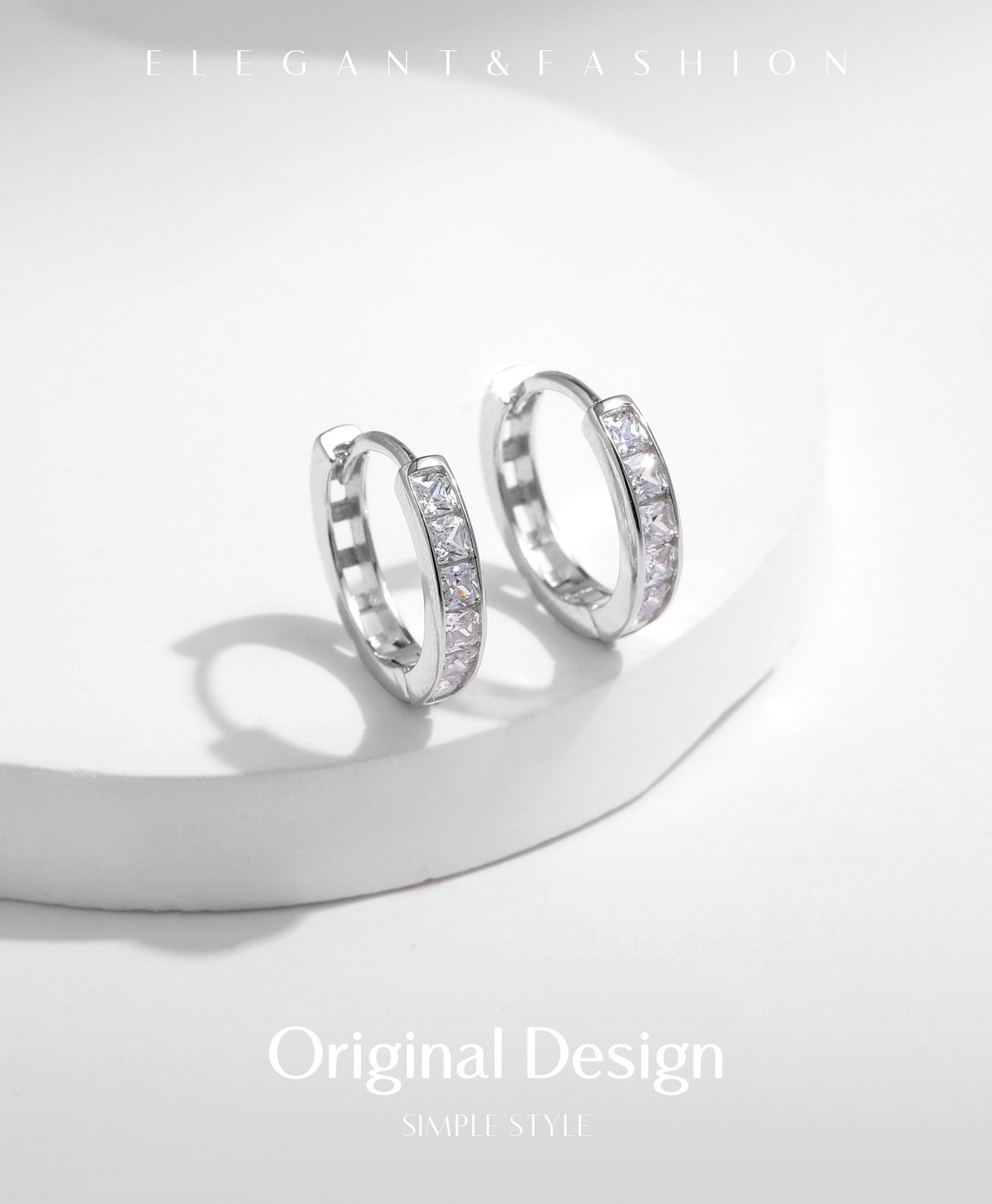 Planderful Everyday Genie U-Shaped Earrings – Shiny Zircon Hollow Design