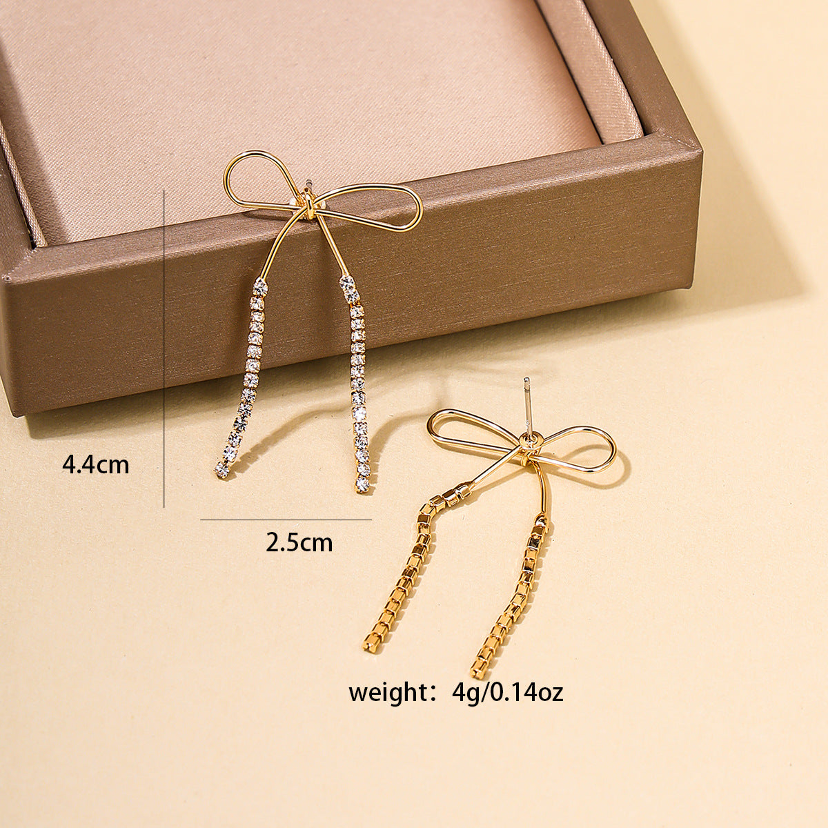Wholesale Vienna Verve Metal Tassel Bow Earrings
