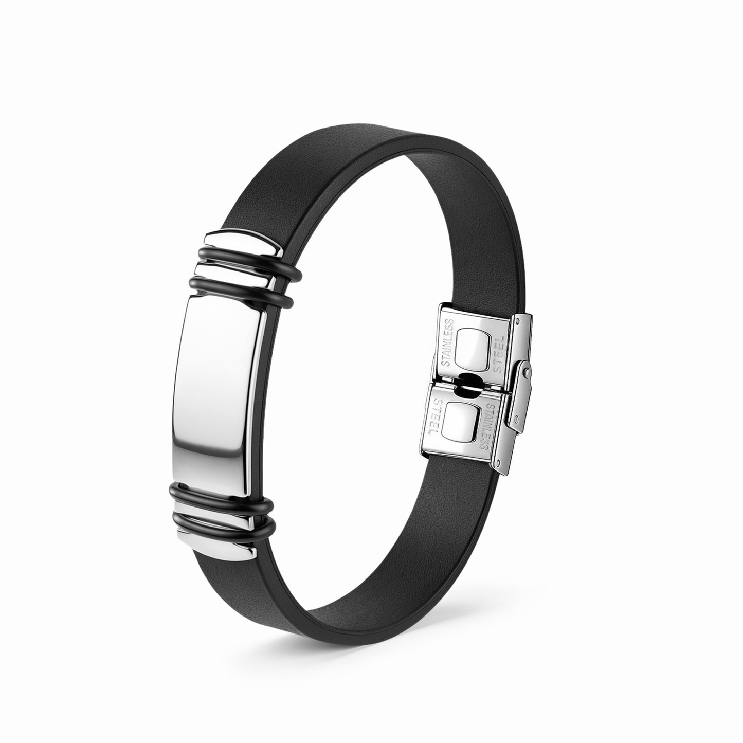 Men's Stainless Steel Buckle Silicone Wristband From Planderful Everyday Genie For Modern Unisex Durable Business