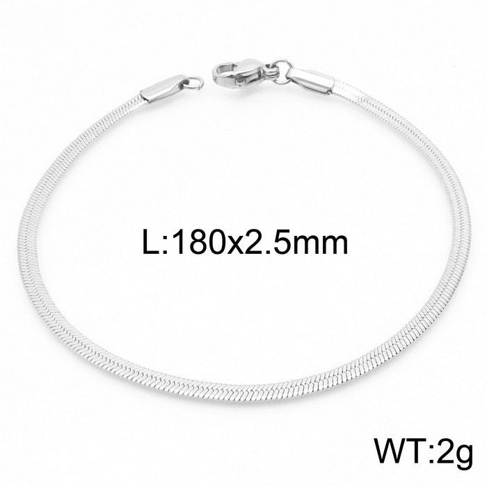 Minimalist Daily Commuter Multi-Size Blade Chain Unisex Bracelet Stainless Steel Bracelet
