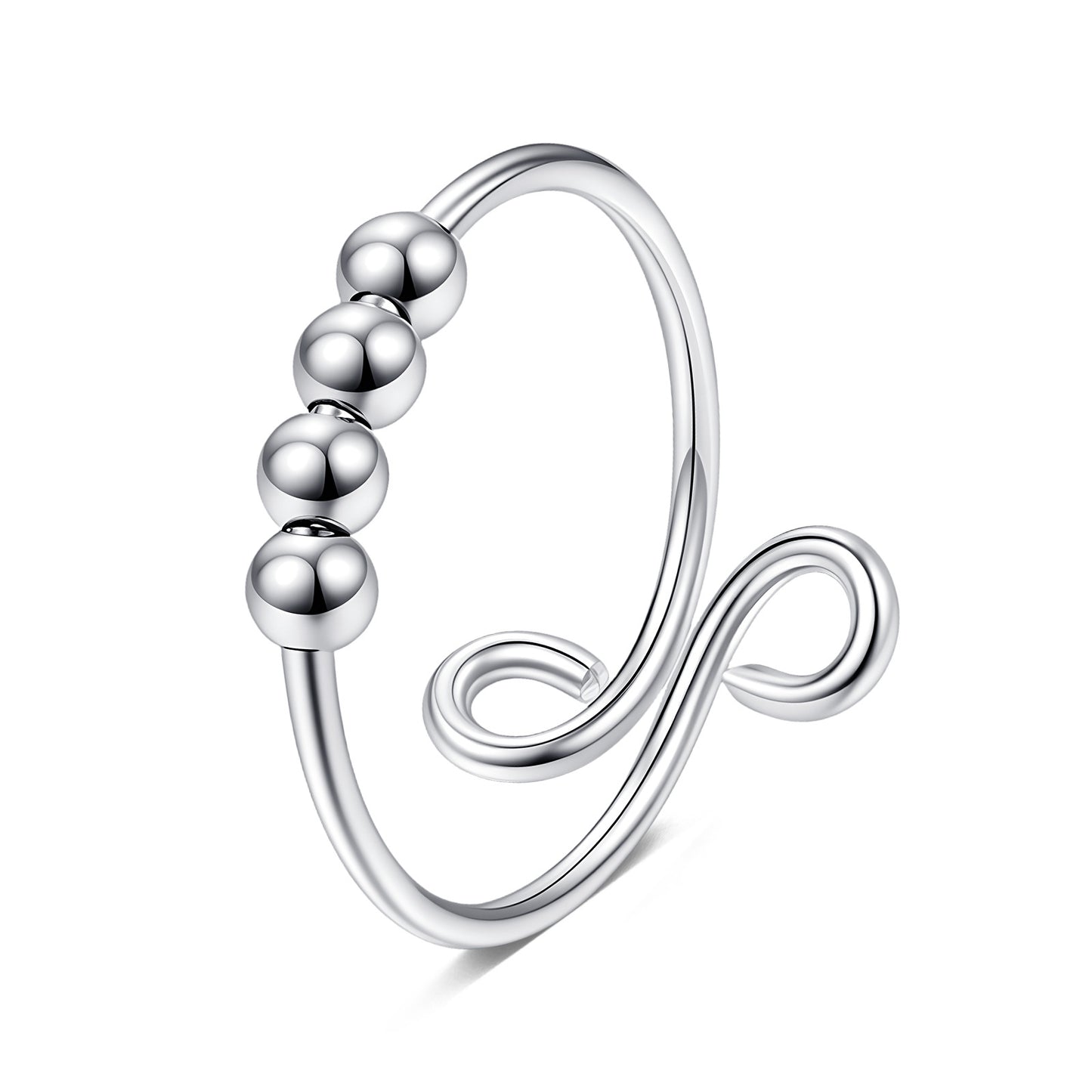 Planderful Rotatable Bead Ring For Anxiety Relief Adjustable Unisex Jewelry Calming Accessory For Men Women