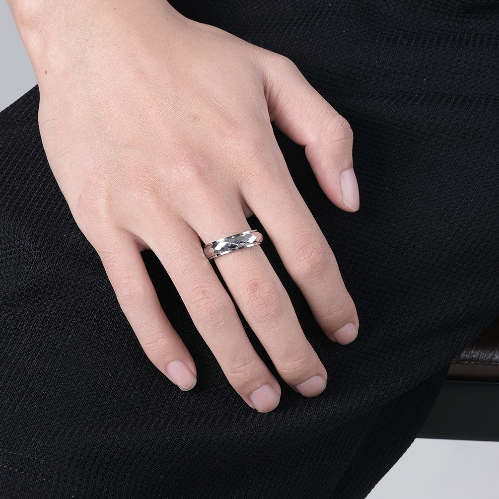INS Neutral Cold Wind Rhombus Titanium Steel Rotating Ring