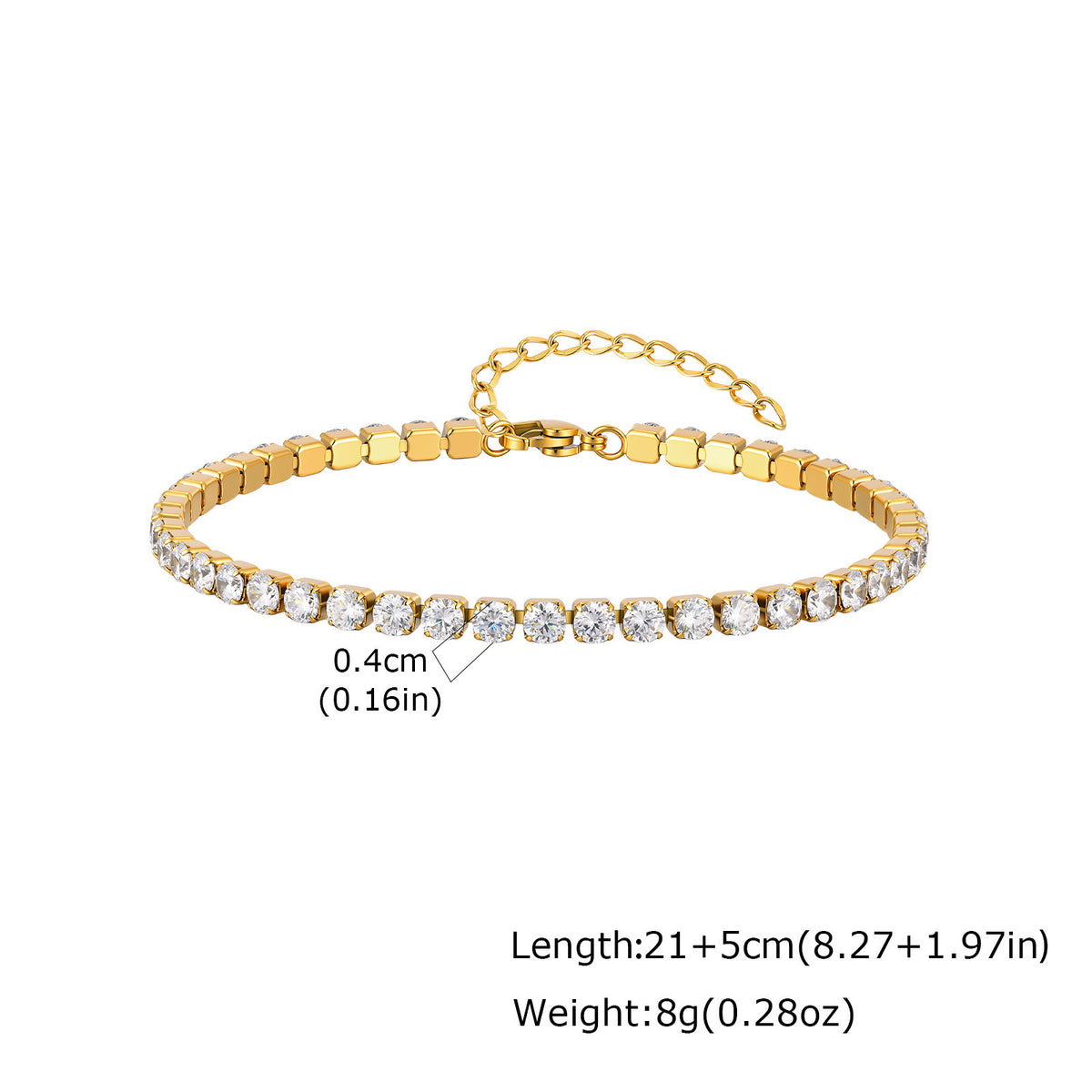 Zircon Stainless Steel Anklet