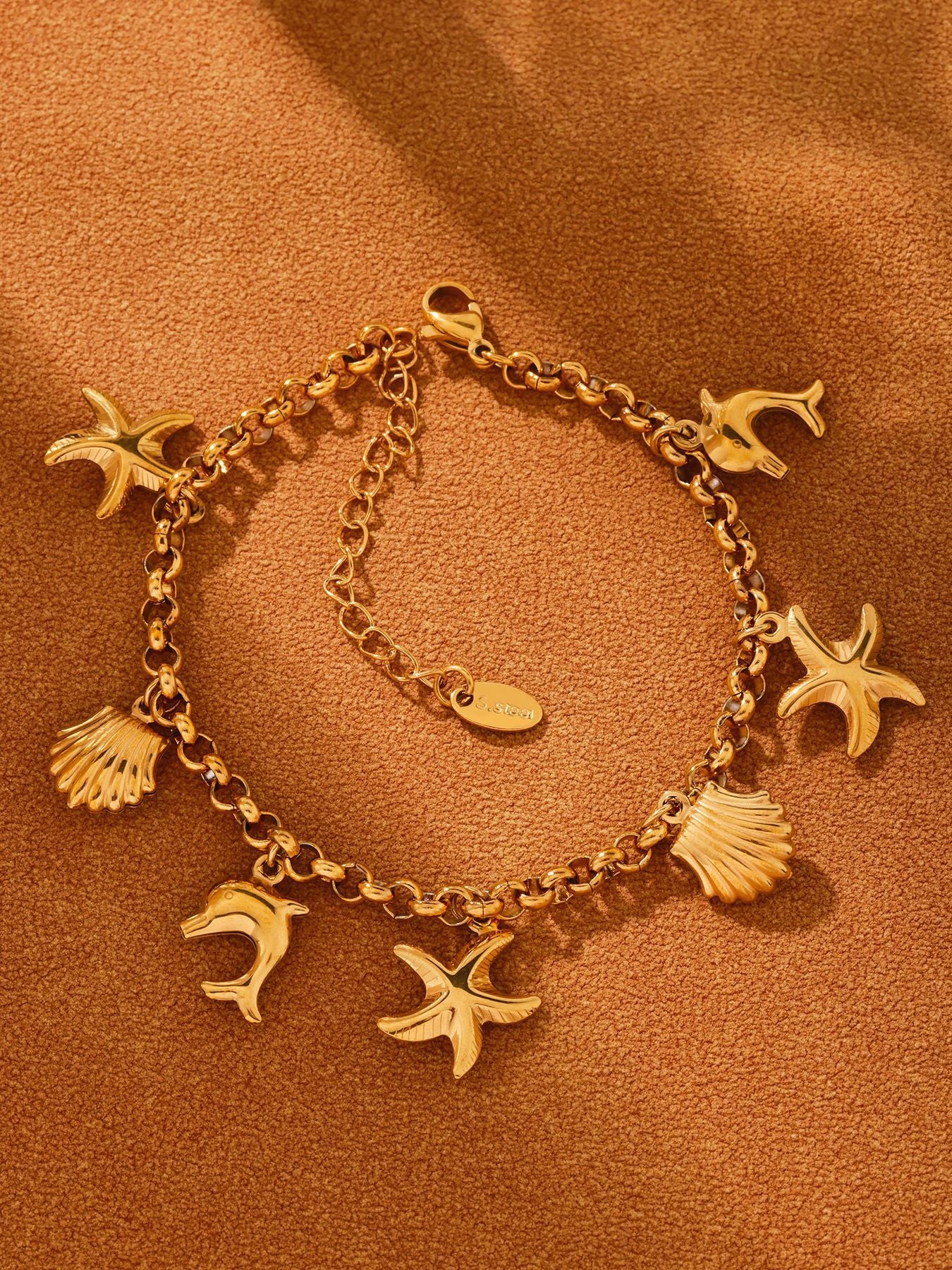 Planderful Beach Shell Starfish Gold Chic Bracelet Women