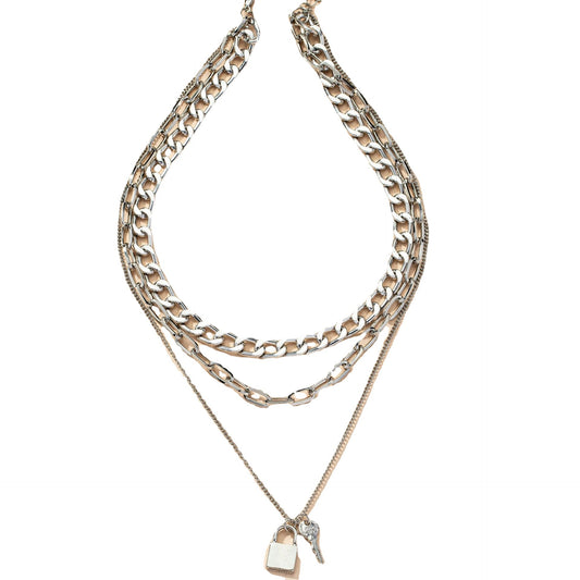 Key Lock Layered Necklace - Stylish Cross-Border Clavicle Chain