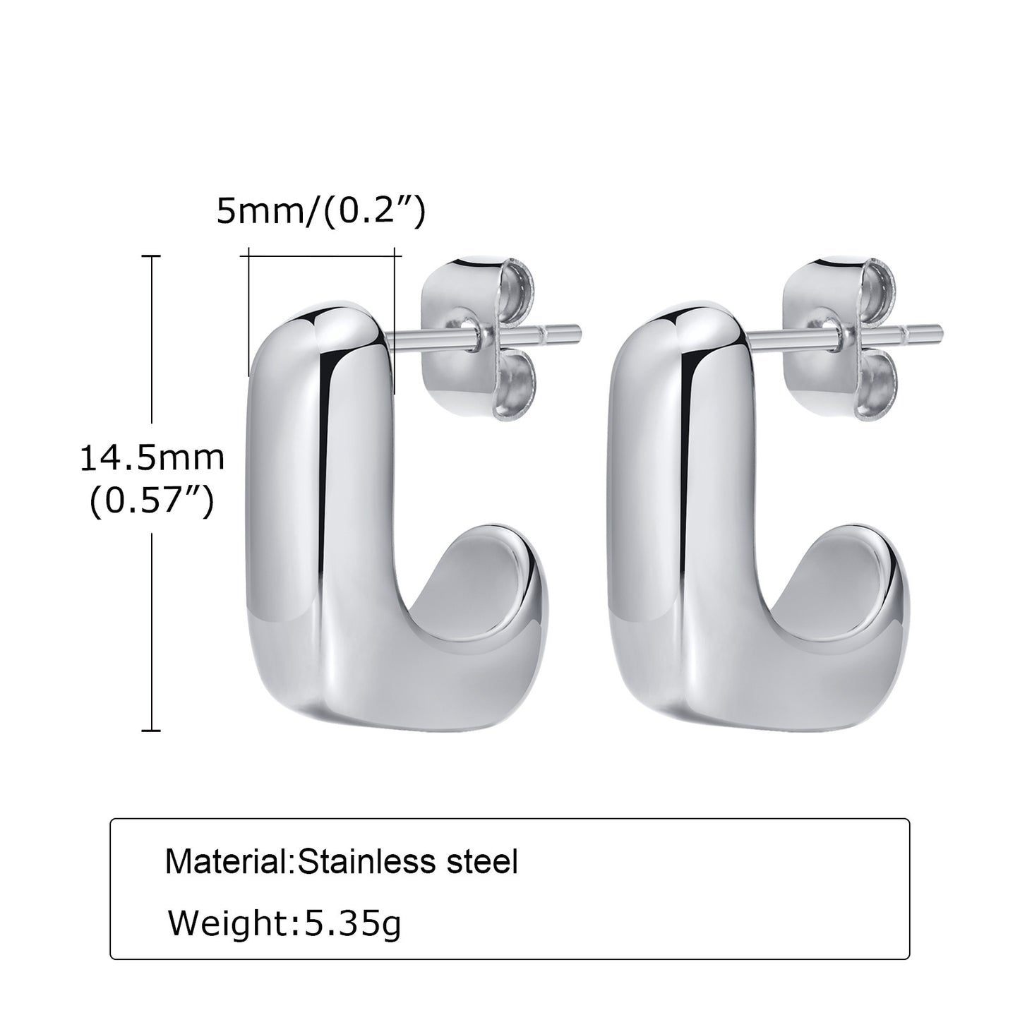 Stainless Steel Bare Body Geometric Gold Square Earrings Wholesale