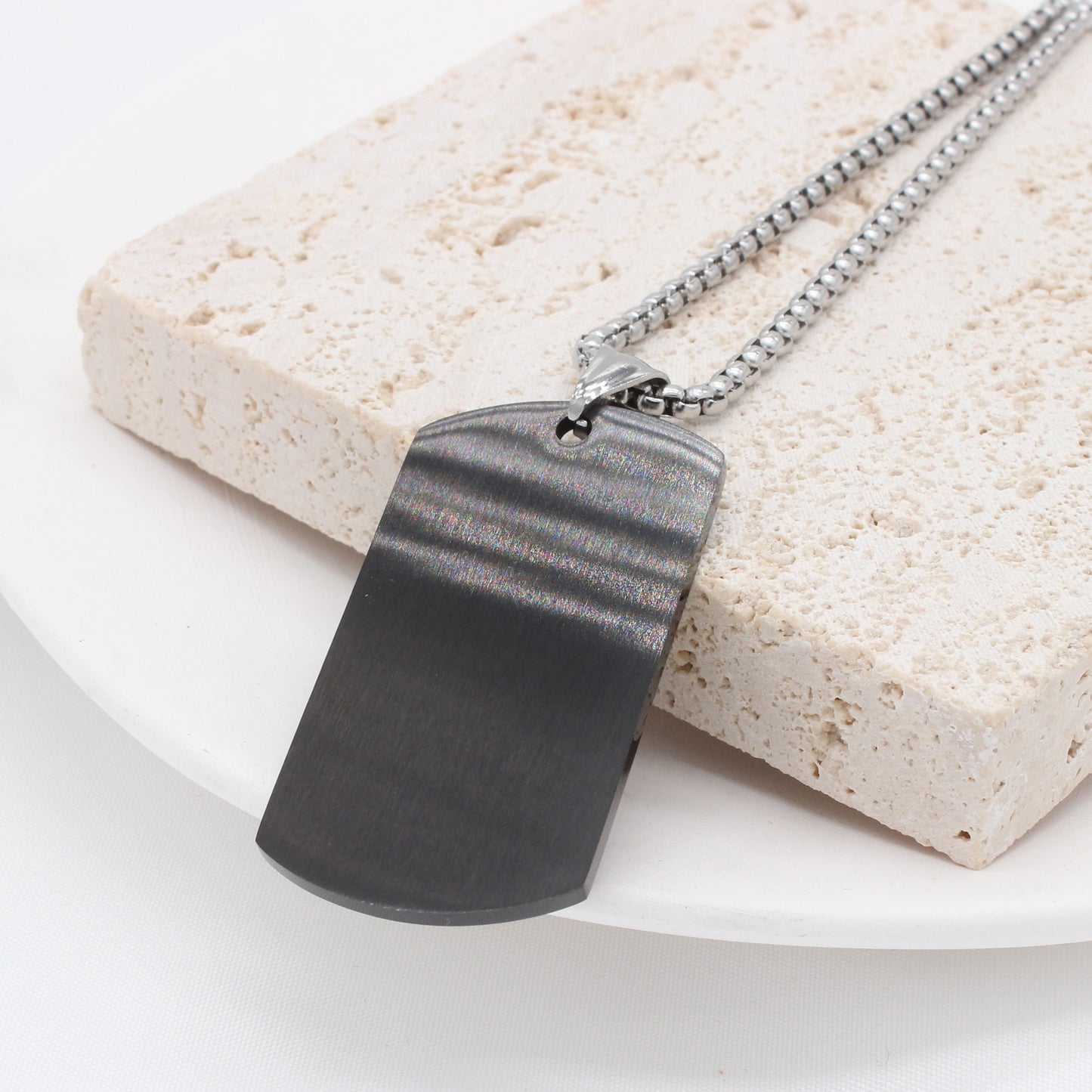 Personalized Camouflage Pendant Titanium Steel by Planderful For Unisex Streetwear Fans