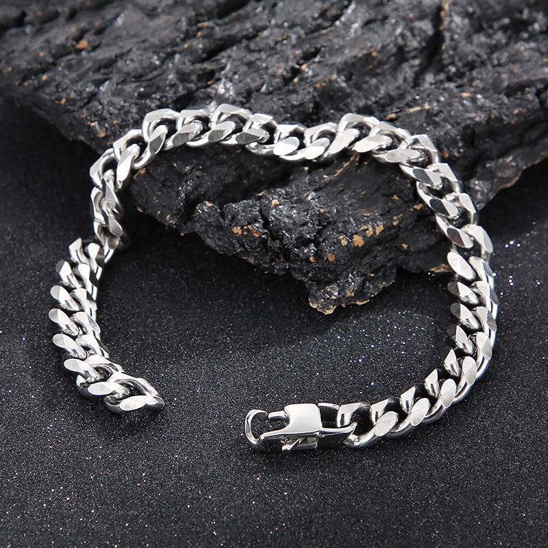 Niche Design – Men's Dancing – Neutral Titanium Steel Cuban Chain Bracelet