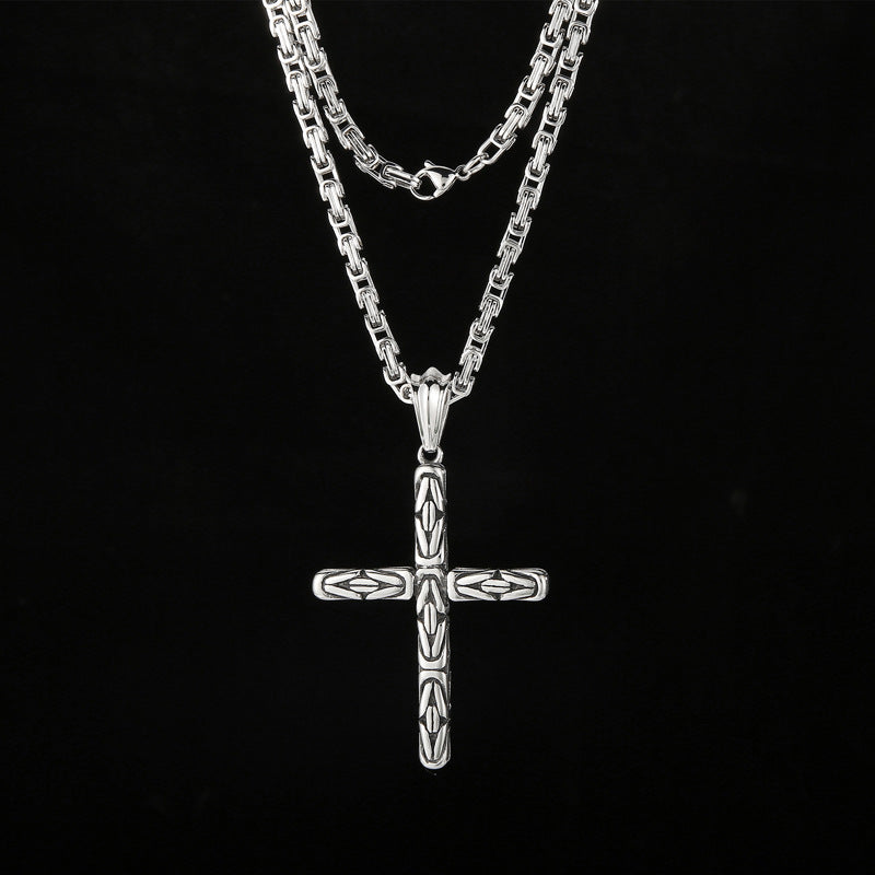 Cross, Titanium Steel Men's Imperial Chain Necklace In Dongdaemun, South Korea