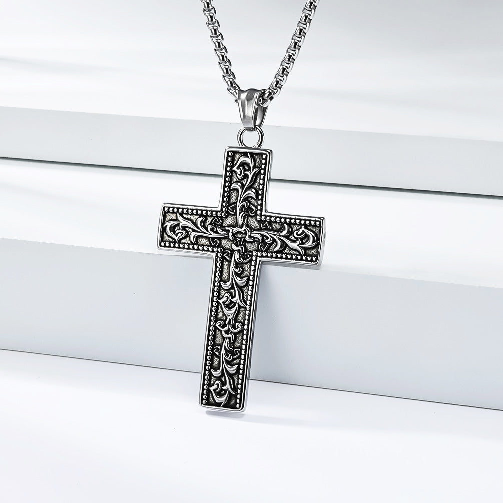 Planderful Gothic Cross Necklace For Men And Women Retro Literary Pendant Unisex Protection Statement