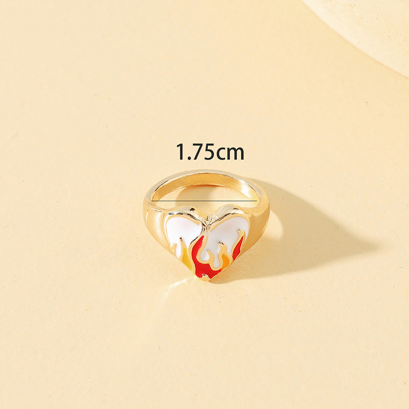 Vienna Verve Ring: European and American Minimalist Drop Glaze Fire Love Design - Retro Chic Statement Piece