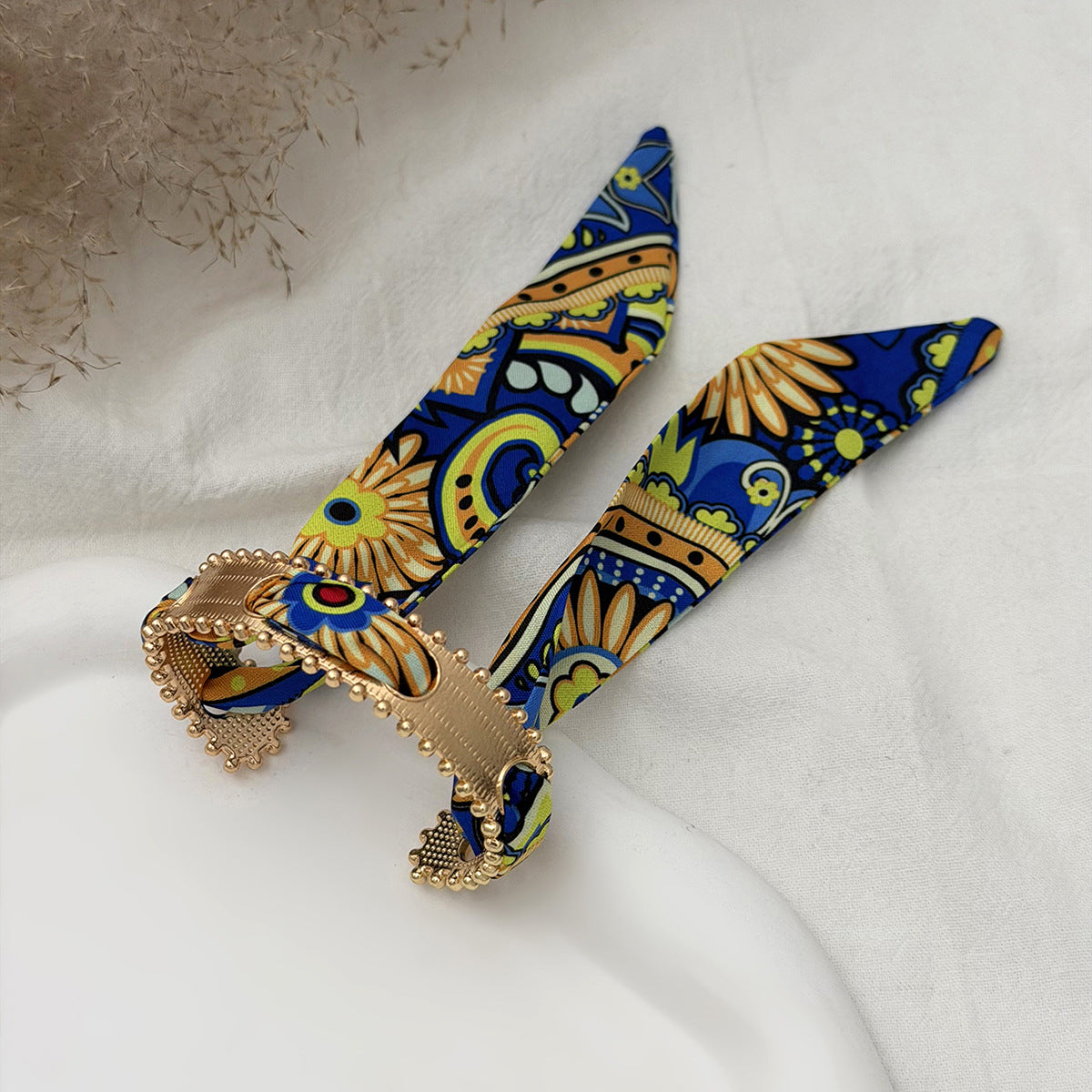 Planderful Collection Vienna Verve Bracelet For Women Hammer Pattern Wide Surface Opening Leopard Print Silk Scarf